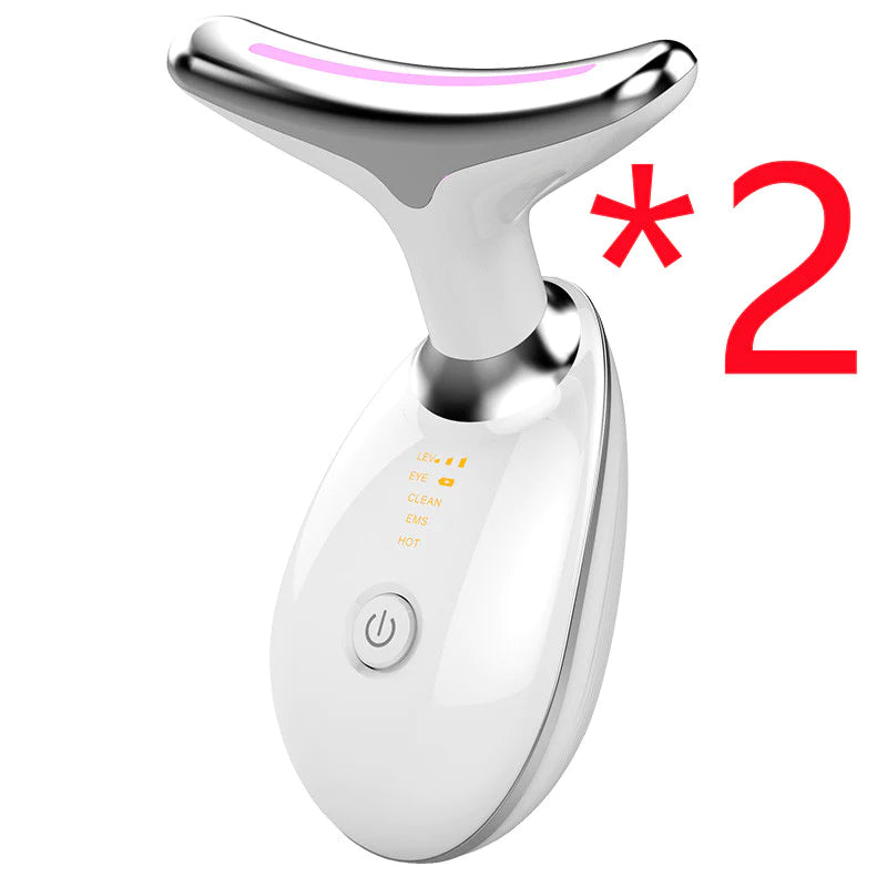 EMS Thermal Neck Lifting and Tighten Massager Electric Microcurrent Wrinkle Remover LED Photon Face Beauty Device for Woman