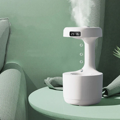 Bedroom Anti-Gravity Humidifier with Clock Water Drop Backflow Aroma Diffuser Large Capacity Office Bedroom Mute Heavy Fog Household Sprayer